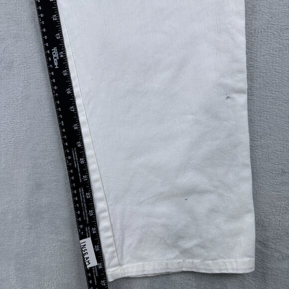 Lark Lane Straight Leg Jeans Womens Size 14 High Rise Stretch White - Picture 9 of 12